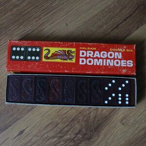 Vintage Halsam Dragon Accent Dominoes